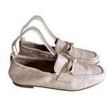 LK BENNETT MAUDE CREAM LEATHER BOW TRIM LOAFER FLATS SIZE 5/38