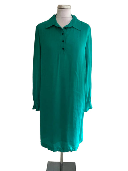 SOSANDAR EMERALD GREEN LONG SLEEVED SHIFT DRESS SIZE 16
