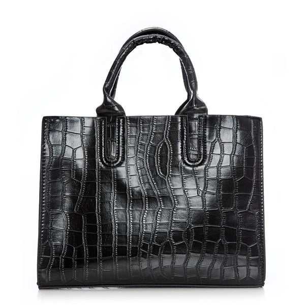 BRAND NEW MODA IN PELLE BLACK MOC CROC ZOLA TOTE /SHOULDER BAG