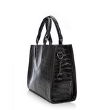 BRAND NEW MODA IN PELLE BLACK MOC CROC ZOLA TOTE /SHOULDER BAG