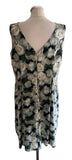 PHASE EIGHT 100% COTTON GREEN FLORAL PRINT BOAT NECK A-LINE DRESS SIZE 16