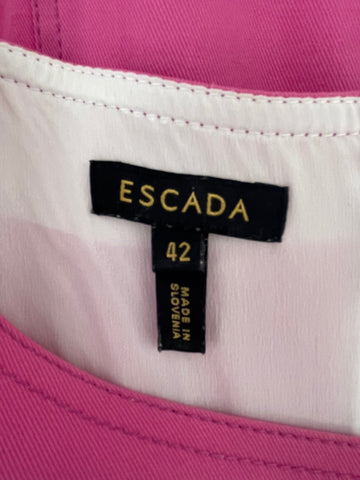 ESCADA PINK BOAT NECK SLEEVELESS SHIFT DRESS SIZE 42 UK 14