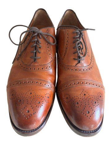 COLE HAAN GRAND 360 TAN BROWN LEATHER LACE UP BROGUE SHOES SIZE 13 /47.5 D