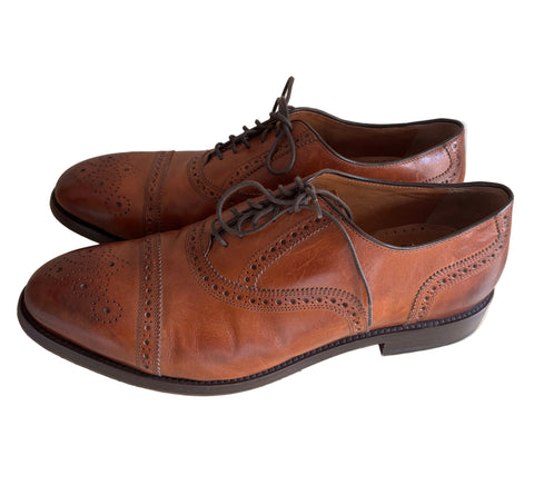COLE HAAN GRAND 360 TAN BROWN LEATHER LACE UP BROGUE SHOES SIZE 13 /47.5 D