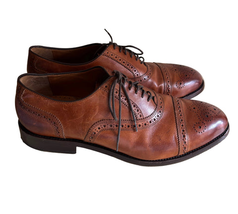 COLE HAAN GRAND 360 TAN BROWN LEATHER LACE UP BROGUE SHOES SIZE 13 /47.5 D