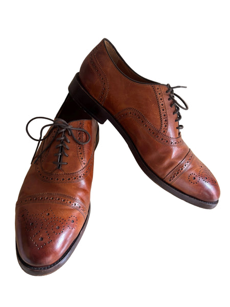 COLE HAAN GRAND 360 TAN BROWN LEATHER LACE UP BROGUE SHOES SIZE 13 /47.5 D