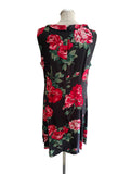 CATH KIDSTON BLACK RED ROSE PRINT SLEEVELESS A-LINE DRESS  SIZE 16
