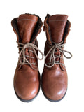JOSEPH SIEBEL BROWN LEATHER LACE UP BOOTS SIZE 7/40