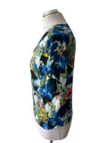 PAUL SMITH FLORAL MULTICOLOURED SHORT SLEEVE TOP SIZE 38 UK 10