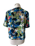 PAUL SMITH FLORAL MULTICOLOURED SHORT SLEEVE TOP SIZE 38 UK 10
