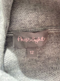PHASE EIGHT GREY KNIT UNLINED WRAP FRONT COAT SIZE 12