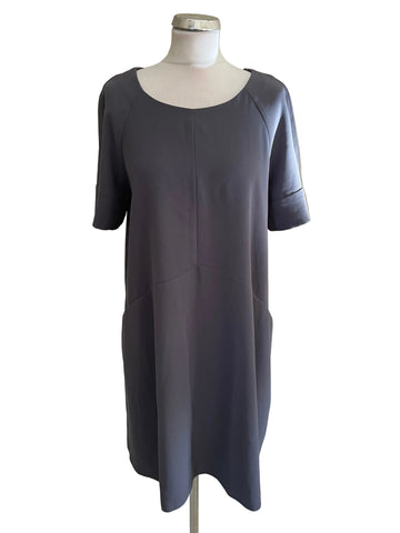 BRAND NEW PHASE EIGHT ZELDA CHARCOAL SHORT SLEEVED A-LINE DRESS SIZE 14