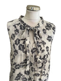 MINT VELVET GREY BUTTERFLY PRINT TIE NECK SLEEVELESS SHIFT DRESS SIZE 16