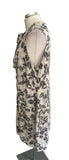 MINT VELVET GREY BUTTERFLY PRINT TIE NECK SLEEVELESS SHIFT DRESS SIZE 16
