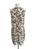 MINT VELVET GREY BUTTERFLY PRINT TIE NECK SLEEVELESS SHIFT DRESS SIZE 16