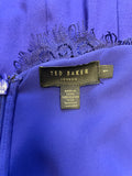 TED BAKER ROYAL BLUE LACE BODICE CAP SLEEVE PENCIL DRESS SIZE 1 UK 8
