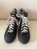 DIESEL BLACK DENIM HIGH TOP PLIMSOLS SIZE 6/39