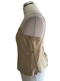 RENATO NUCCI 100% SILK ECRU FINE STRAP LACE UP BACK TOP SIZE 44 UK 12