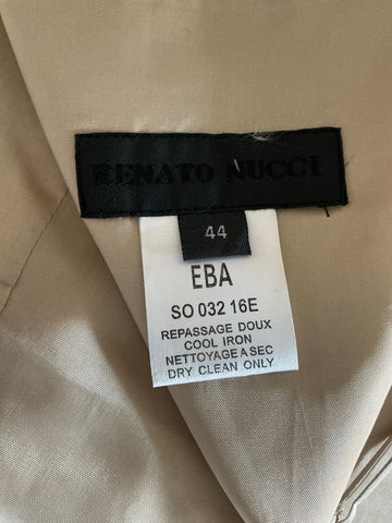 RENATO NUCCI 100% SILK ECRU FINE STRAP LACE UP BACK TOP SIZE 44 UK 12