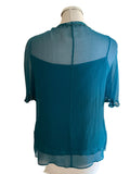 COUNTRY CASUALS JADE GREEN SILK EMBELLISHED CAMISOLE & FRONT TIE TOP SIZE 10