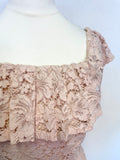 SANDRO PARIS NUDE/ PINK LACE ON/ OFF SHOULDER PLAYSUIT SIZE S