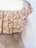 SANDRO PARIS NUDE/ PINK LACE ON/ OFF SHOULDER PLAYSUIT SIZE S