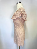 SANDRO PARIS NUDE/ PINK LACE ON/ OFF SHOULDER PLAYSUIT SIZE S