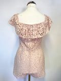 SANDRO PARIS NUDE/ PINK LACE ON/ OFF SHOULDER PLAYSUIT SIZE S