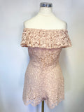 SANDRO PARIS NUDE/ PINK LACE ON/ OFF SHOULDER PLAYSUIT SIZE S
