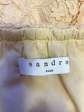 SANDRO PARIS NUDE/ PINK LACE ON/ OFF SHOULDER PLAYSUIT SIZE S