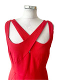 PER UNA SPEZIALE DAKOTA RED CUT AWAY TOP MIDI PENCIL DRESS SIZE 14