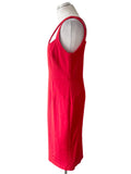 PER UNA SPEZIALE DAKOTA RED CUT AWAY TOP MIDI PENCIL DRESS SIZE 14