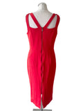 PER UNA SPEZIALE DAKOTA RED CUT AWAY TOP MIDI PENCIL DRESS SIZE 14