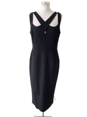 BRAND NEW PER UNA SPEZIALE DAKOTA BLACK CUT AWAY TOP MIDI PENCIL DRESS SIZE 14