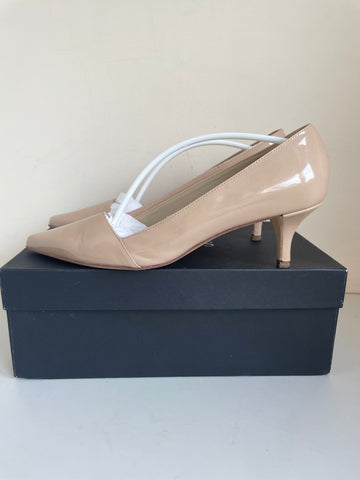 HOBBS LIGHT NUDE PATENT LEATHER HEEL COURT SHOES  SIZE 6/39