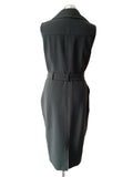 PER UNA SPEZIALE BOTTLE GREEN BELTED SLEEVELESS PENCIL DRESS  SIZE 14