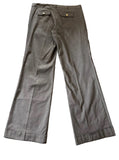 REISS DARK BEIGE MARL SEAMED LEG WIDE CUFFED FORMAL TROUSERS SIZE 12