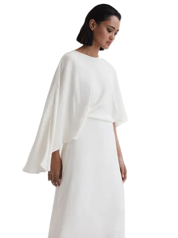 BRAND NEW REISS NAOMI-CAPE IVORY MAXI DRESS SIZE 14