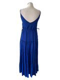 MONSOON ROYAL BLUE FINE STRAP TIERED MAXI DRESS  SIZE L