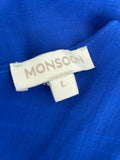 MONSOON ROYAL BLUE FINE STRAP TIERED MAXI DRESS  SIZE L