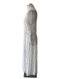 MONSOON WHITE FINE STRAP TIERED MAXI DRESS  SIZE L