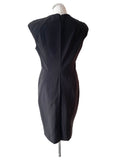 AMANDA WAKELEY BLACK SILK LINED STITCH SEAM DETAILING PENCIL DRESS SIZE 14