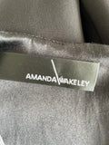 AMANDA WAKELEY BLACK SILK LINED STITCH SEAM DETAILING PENCIL DRESS SIZE 14