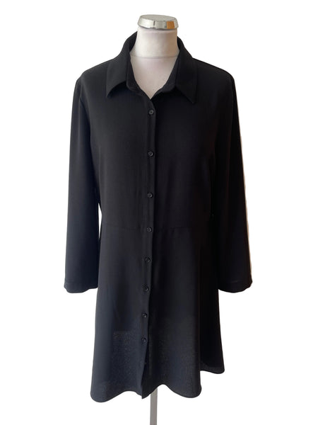 ZARA WOMAN BLACK BUTTON FRONT A-LINE DRESS  SIZE XL