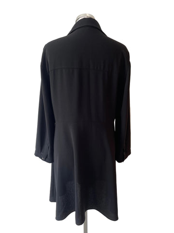 ZARA WOMAN BLACK BUTTON FRONT A-LINE DRESS  SIZE XL
