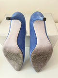 PAUL SMITH IVEY CORNFLOWER BLUE SUEDE HEELS SIZE UK 5/38