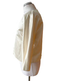 BRAND NEW JAEGER IVORY SATIN COTTON & SILK 3/4 SLEEVE OCCASION JACKET SIZE 10