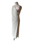 BRAND NEW ZARA WHITE ONE SHOULDER RUCHED SIDE MIDI DRESS  SIZE XXL