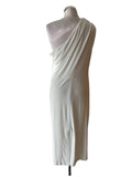 BRAND NEW ZARA WHITE ONE SHOULDER RUCHED SIDE MIDI DRESS  SIZE XXL