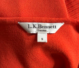 BRAND NEW PRESS SAMPLE LK BENNETT ORANGE RIBBED KNIT SLEEVELESS SHIFT DRESS SIZE S